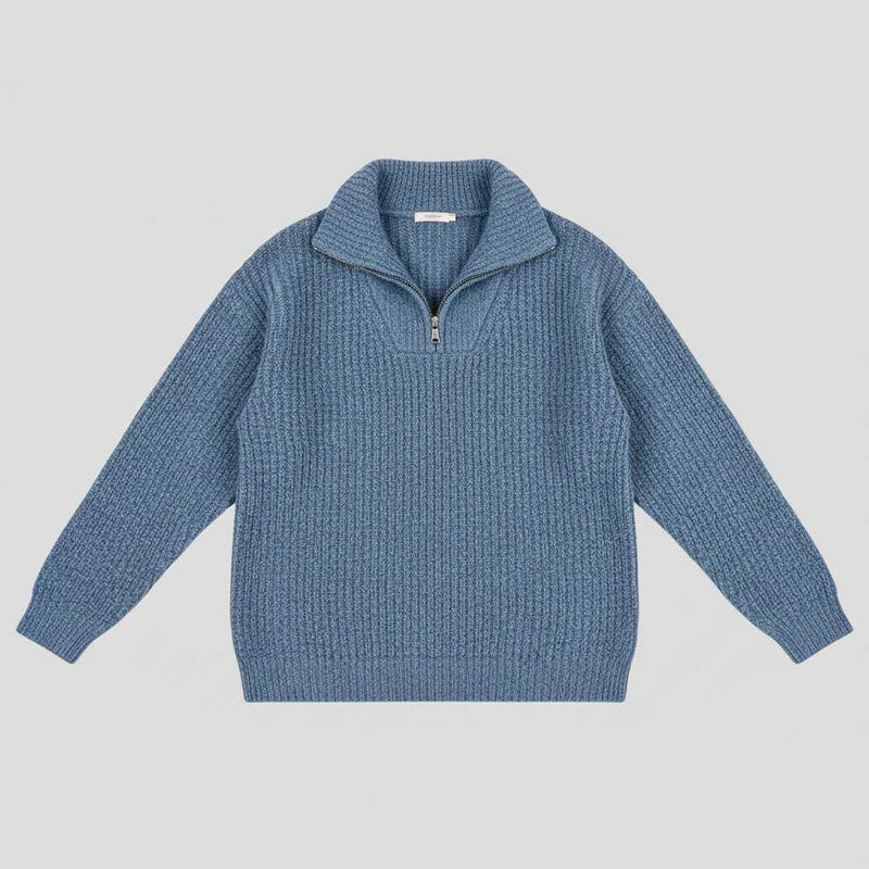 Dafina | Sweter Damski z Dekoltem V i Zamek Błyskawiczny