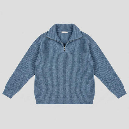 Dafina | Sweter Damski z Dekoltem V i Zamek Błyskawiczny