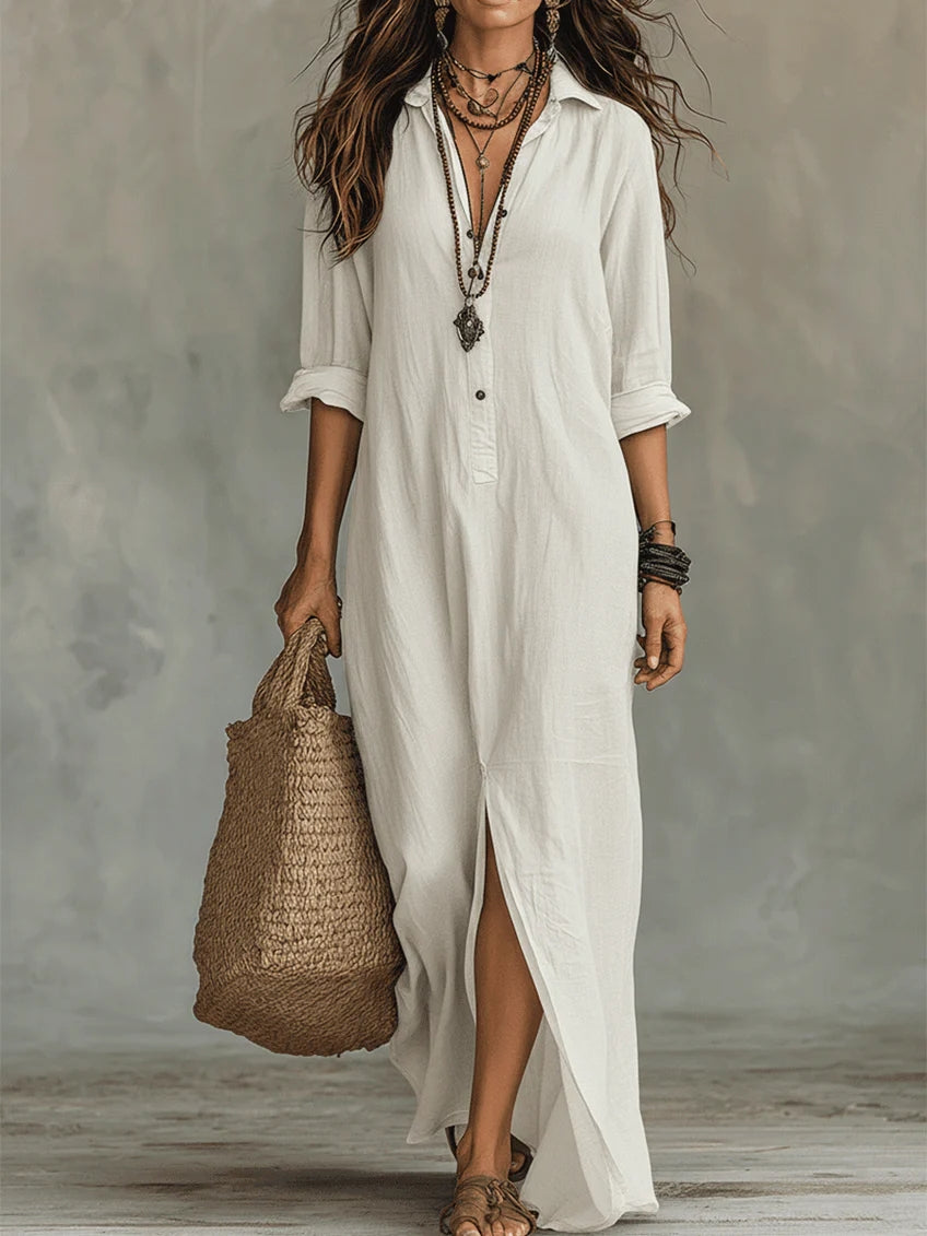 Czarna Sukienka Maxi Oversize | Elegancka Moda Kobieca 1