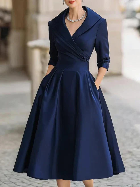 Czarna Sukienka Midi Elegancka | Sukienka Damska na Wesele 3