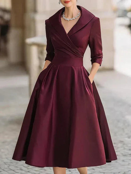 Czarna Sukienka Midi Elegancka | Sukienka Damska na Wesele 4