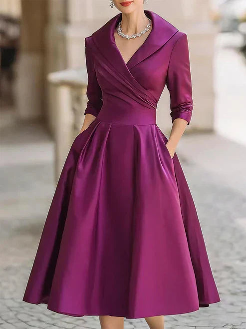 Czarna Sukienka Midi Elegancka | Sukienka Damska na Wesele 6