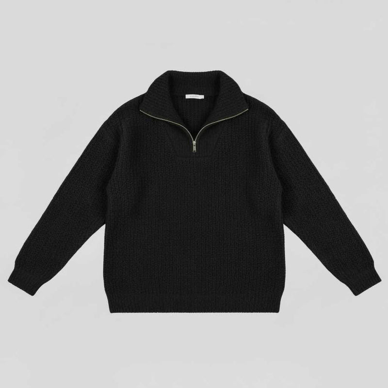 Dafina | Sweter Damski z Dekoltem V i Zamek Błyskawiczny