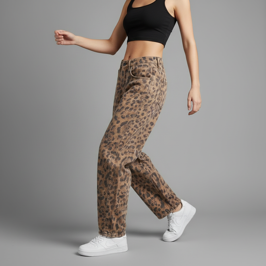 Dżinsy w Panterkę | Dżinsy Damskie Codzienne