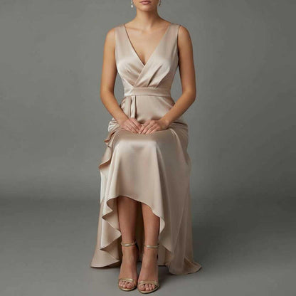 Elegancka Sukienka Maxi Bez Rękawów | Długie Sukienki Kobiece