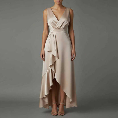 Elegancka Sukienka Maxi Bez Rękawów | Długie Sukienki Kobiece