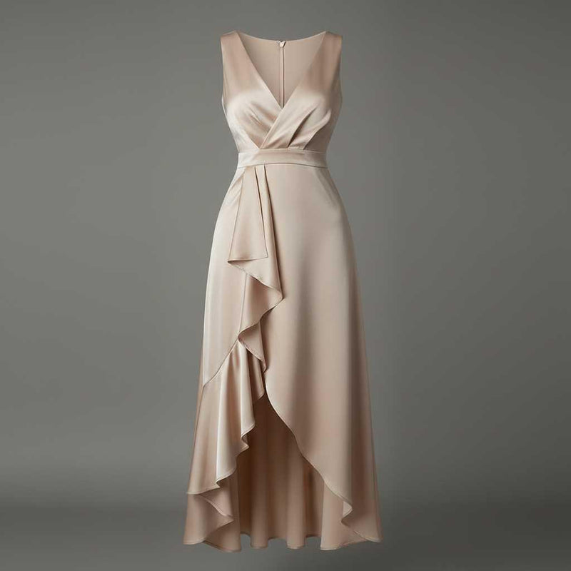 Elegancka Sukienka Maxi Bez Rękawów | Długie Sukienki Kobiece