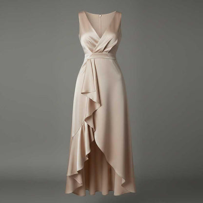 Elegancka Sukienka Maxi Bez Rękawów | Długie Sukienki Kobiece