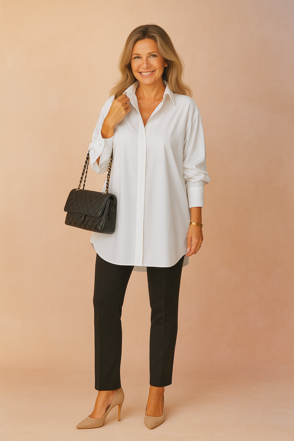 Elegancka Koszulowa Bluzka Oversize