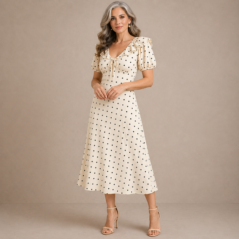 Elegancka Sukienka w Grochy
