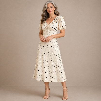 Elegancka Sukienka w Grochy | MIRELLA 1