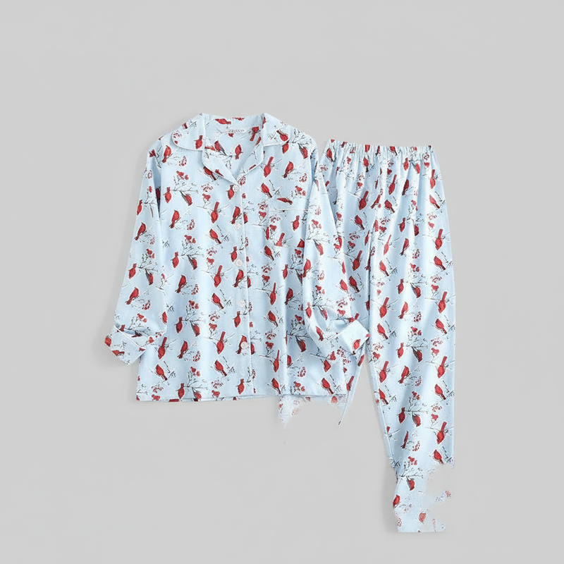 Flanelowa Piżama Damska_ | Długie Rękawy, Kratka, Bawełna