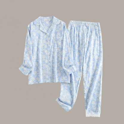 Flanelowa Piżama Damska_ | Długie Rękawy, Kratka, Bawełna