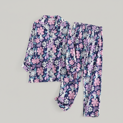 Flanelowa Piżama Damska_ | Długie Rękawy, Kratka, Bawełna