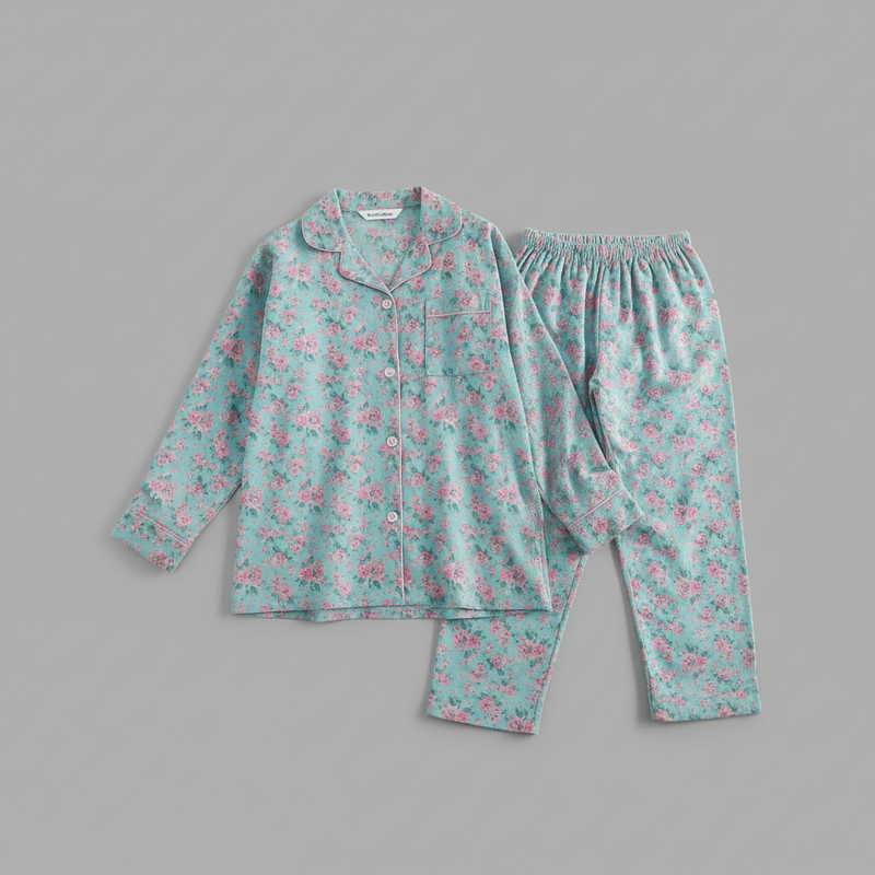 Flanelowa Piżama Damska_ | Długie Rękawy, Kratka, Bawełna