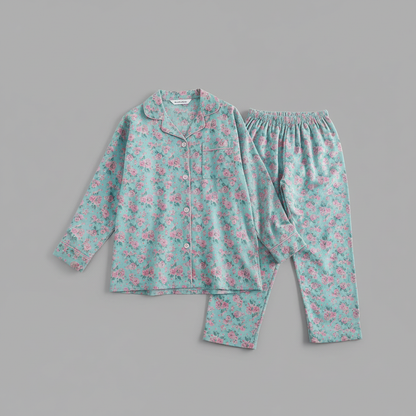 Flanelowa Piżama Damska_ | Długie Rękawy, Kratka, Bawełna