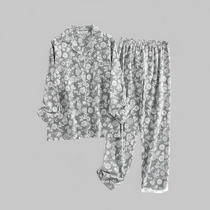 Flanelowa Piżama Damska_ | Długie Rękawy, Kratka, Bawełna