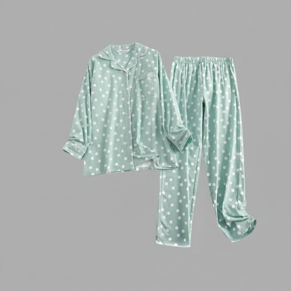 Flanelowa Piżama Damska_ | Długie Rękawy, Kratka, Bawełna