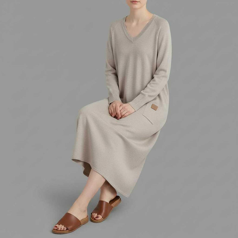 Kimari | Sukienka Damska Codzienna z Dekoltem V Maxi