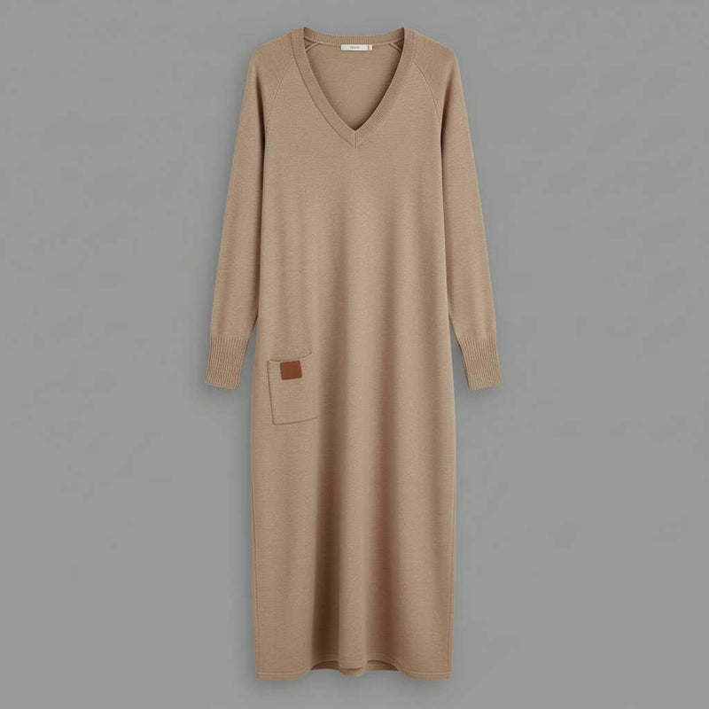 Kimari | Sukienka Damska Codzienna z Dekoltem V Maxi