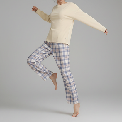 Komplet Piżamowy w Kratkę | Damski Zestaw Komfortowy