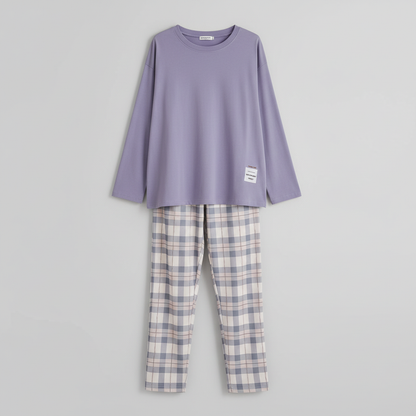 Komplet Piżamowy w Kratkę | Damski Zestaw Komfortowy