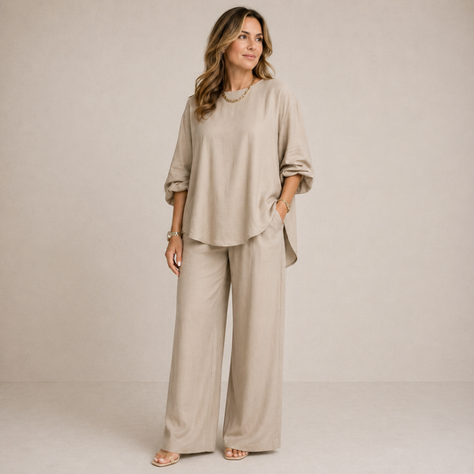 Lekki Komplet z Szerokimi Spodniami | Elegancka Moda dla Kobiet 1
