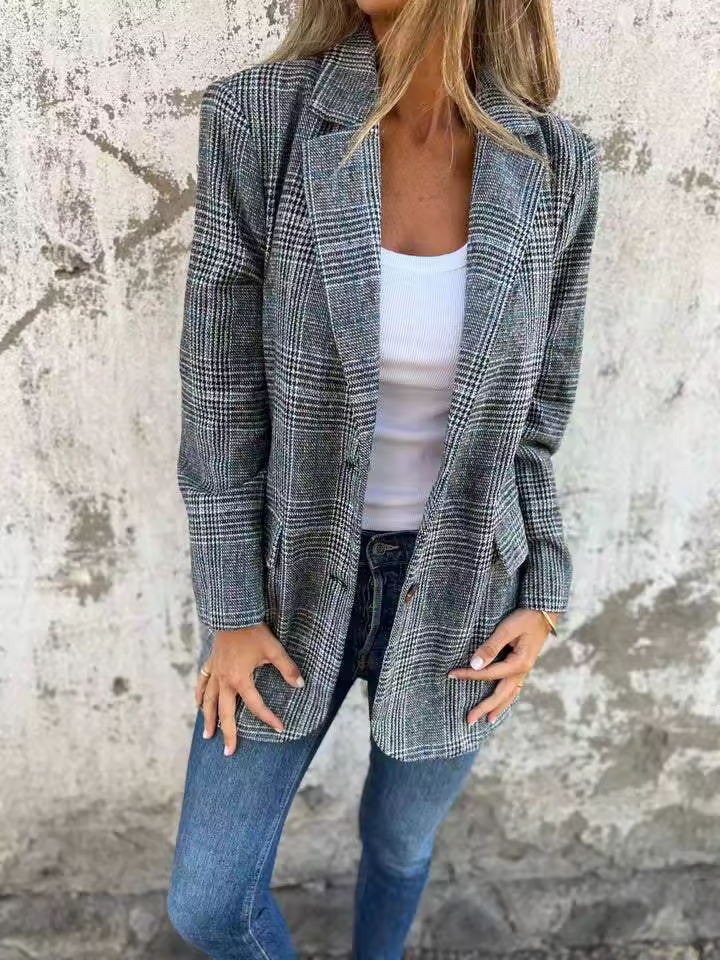 Marynarka w Pepitkę | Elegancka Marynarka Damska 0