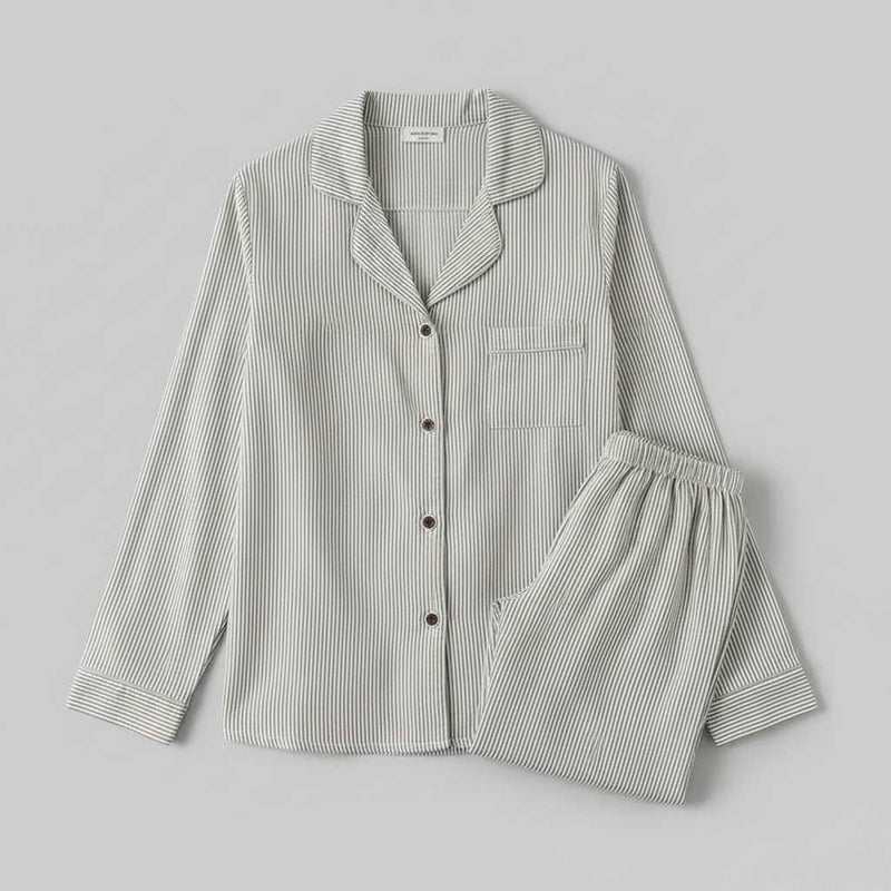 Piżama Damska Bawełniana w Paski | Dwuczęściowy Zestaw