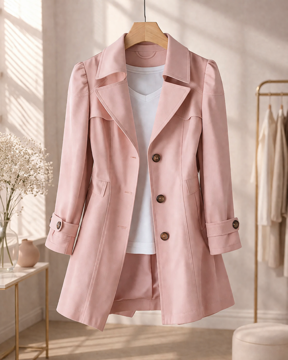 Płaszcz Damski Selvia | Elegancki Vintage Trench Coat 2