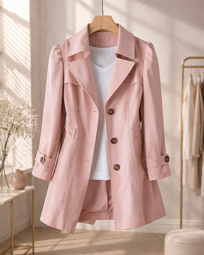 Płaszcz Damski Selvia | Elegancki Vintage Trench Coat 2
