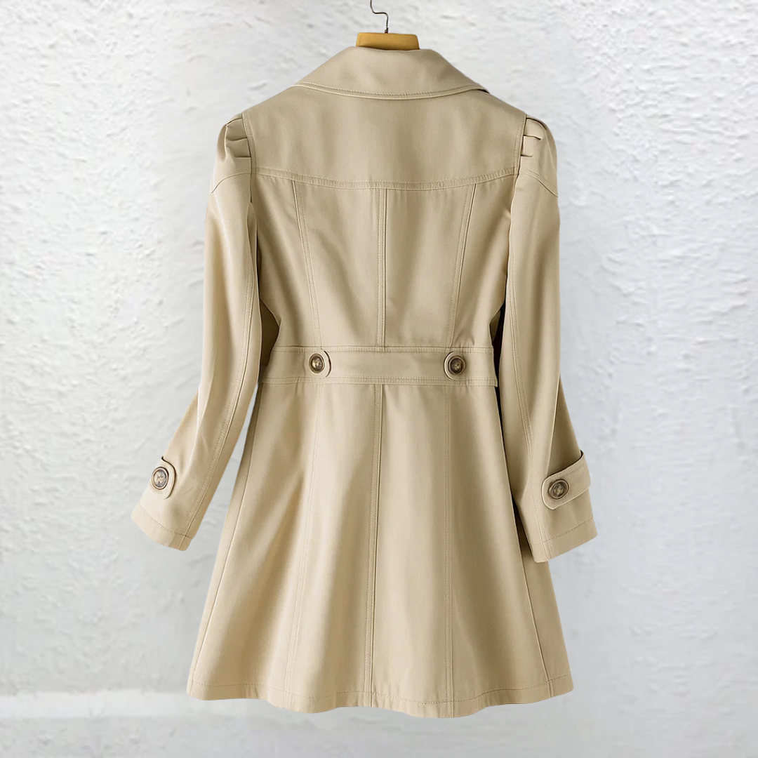 Płaszcz Damski Selvia | Elegancki Vintage Trench Coat 5