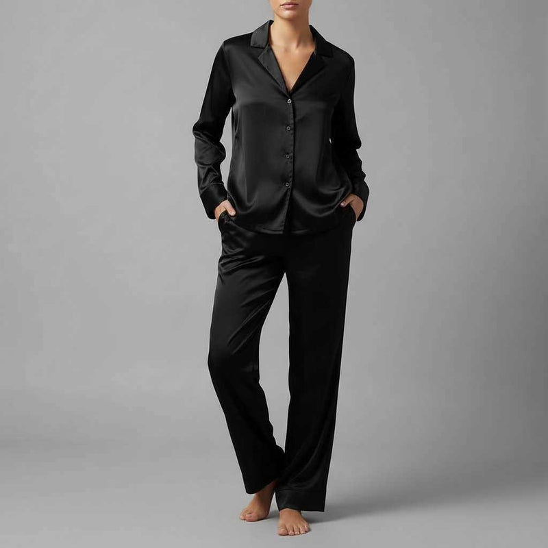 Seksowna Bielizna Nocna Damska | Jedwabny Komplet Piżamy