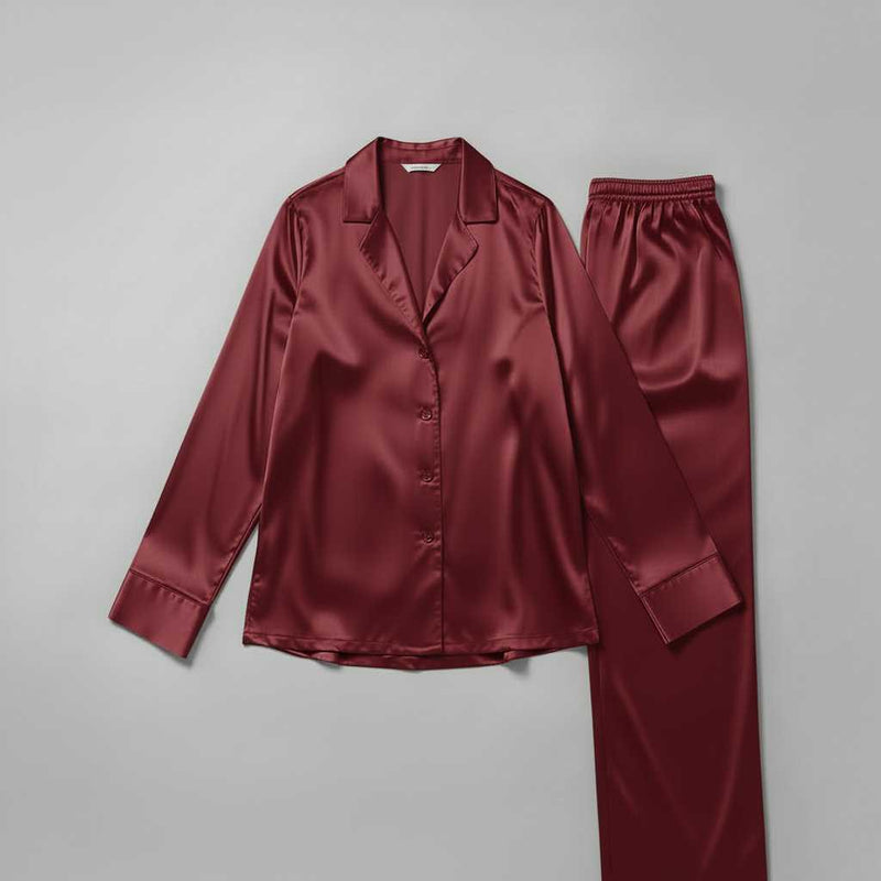 Seksowna Bielizna Nocna Damska | Jedwabny Komplet Piżamy