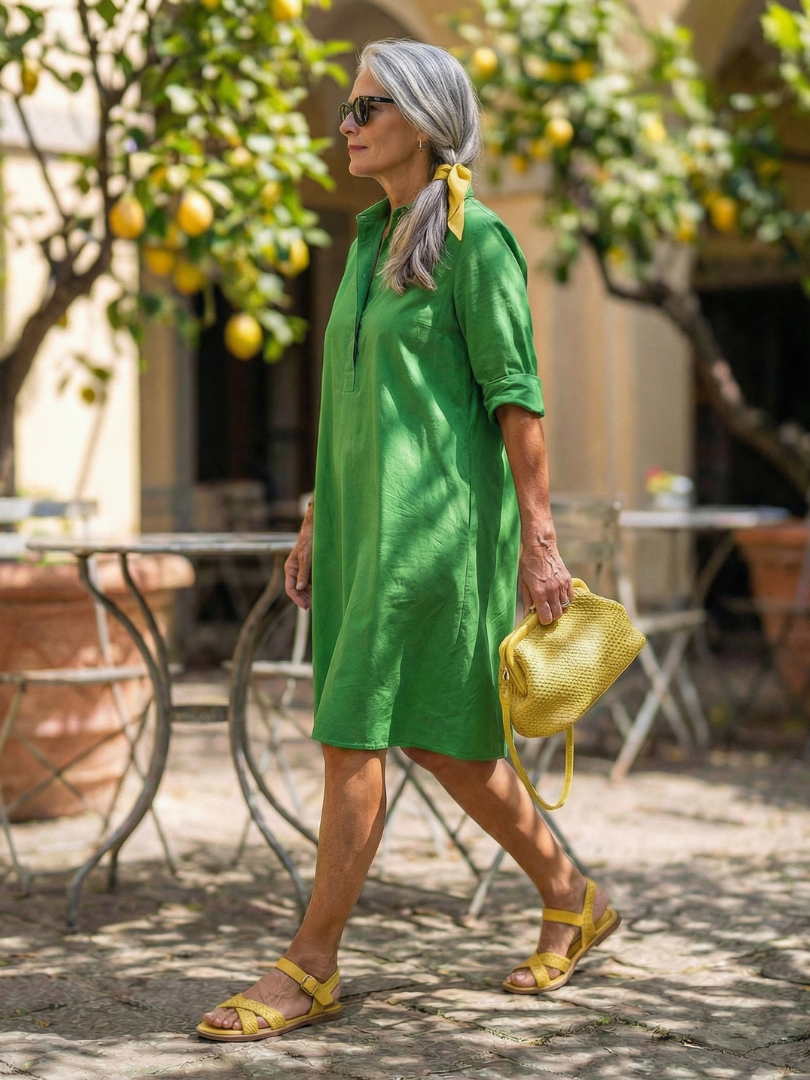 Sukienka Ogrodowa Giselle | Casual Dress do Kolan z Rękawami 3/4 0