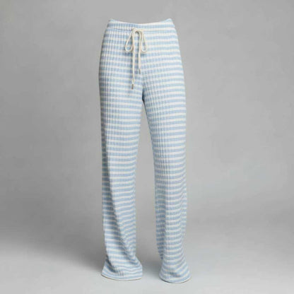 Sznurowane Spodnie w Paski | Spodnie Damskie Codzienne